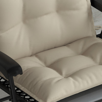 2-Piece Set Sun Lounger Cushion Water-Resistant Lounge Pad for Garden Lounger Padding for Beach Lounger Sunbed Pillow Cushion for Garden Furniture Cushions 50x116x5 cm, Beige