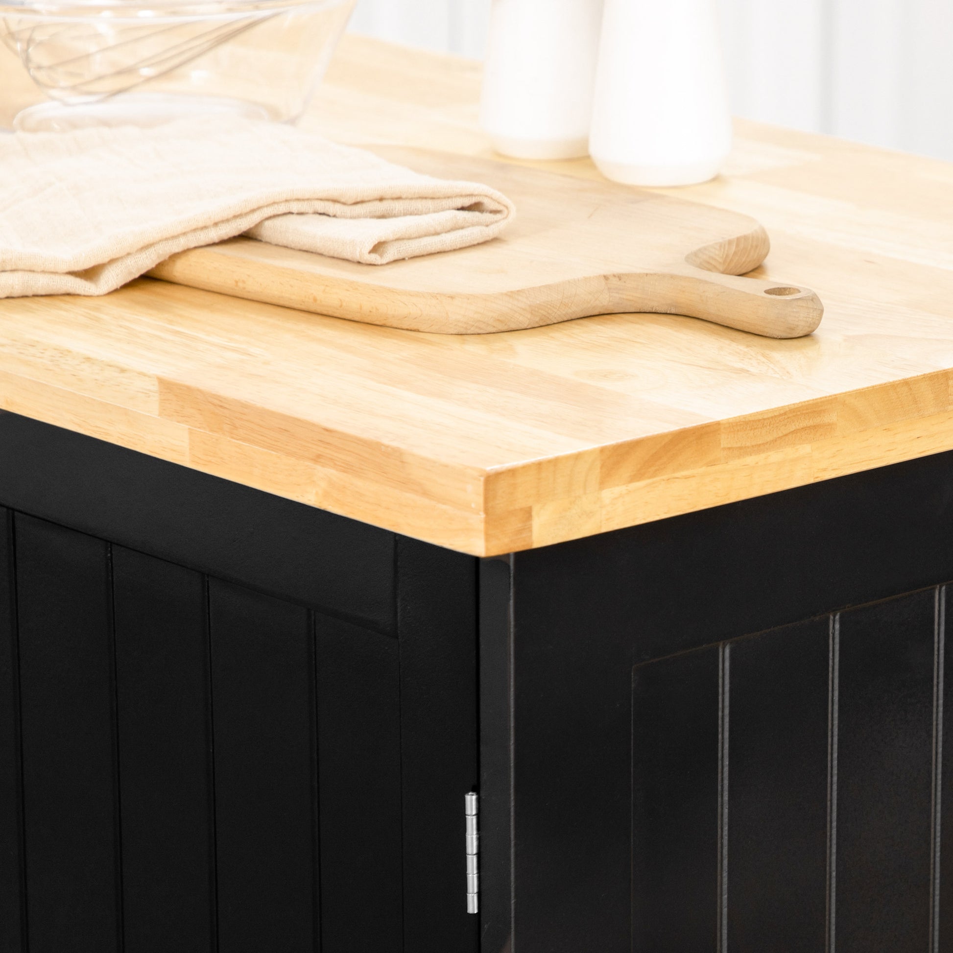 Kitchen Island with Wheels Kitchen Cart with Drawer 3 Doors Adjustable Shelves and Towel Holder Kitchen Utility Cart for Dining Room 53.1x17.7x37.2 inches Black