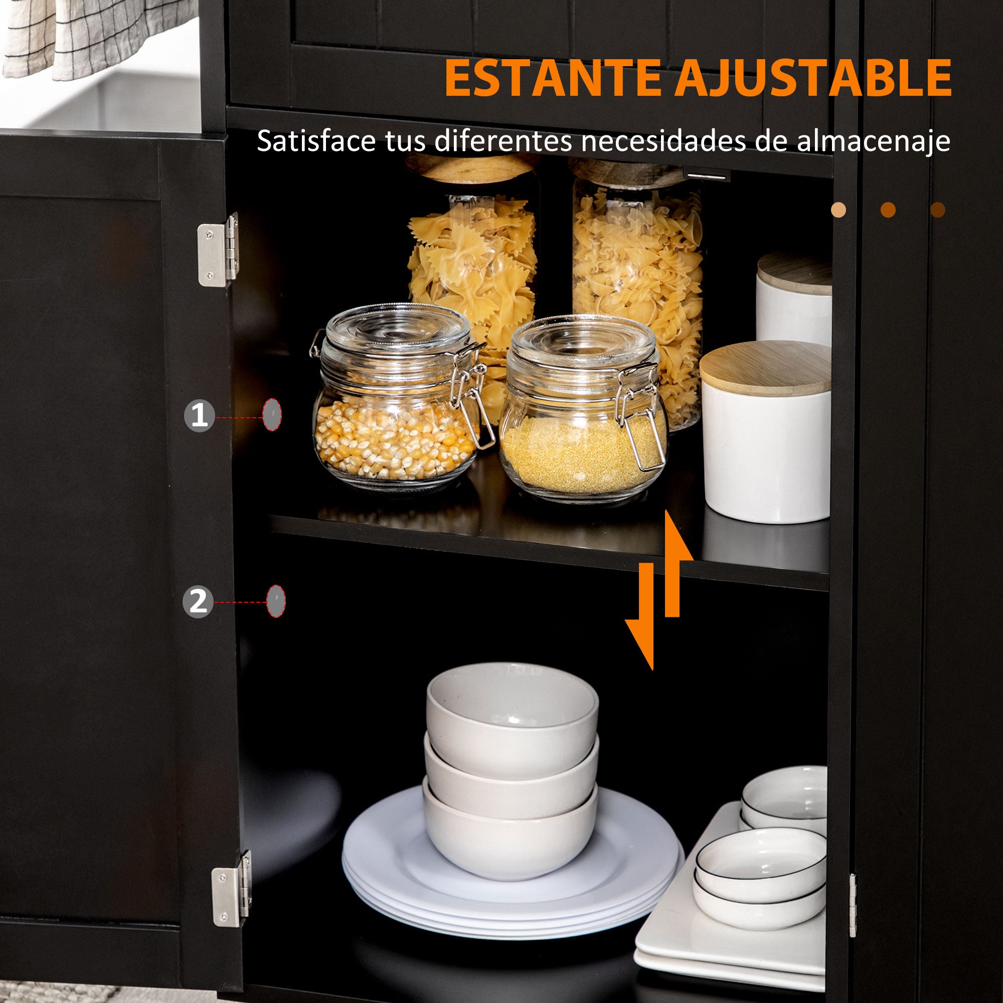 Kitchen Island with Wheels Kitchen Cart with Drawer 3 Doors Adjustable Shelves and Towel Holder Kitchen Utility Cart for Dining Room 53.1x17.7x37.2 inches Black