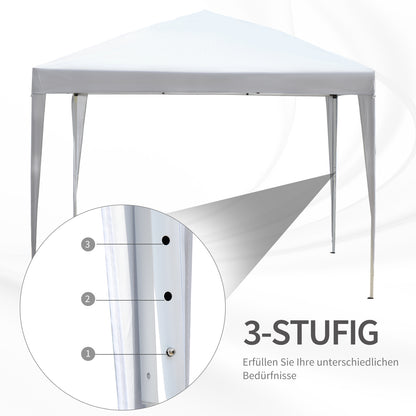 Pavilion approx. 3x3m, water-repellent Stable Winterproof Pop-up Folding Pavilion, UV Protection, Foldable Party Tent Garden Tent with Bag, Garden Pavilion for Camping Garden, White