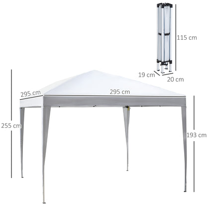Pavilion approx. 3x3m, water-repellent Stable Winterproof Pop-up Folding Pavilion, UV Protection, Foldable Party Tent Garden Tent with Bag, Garden Pavilion for Camping Garden, White