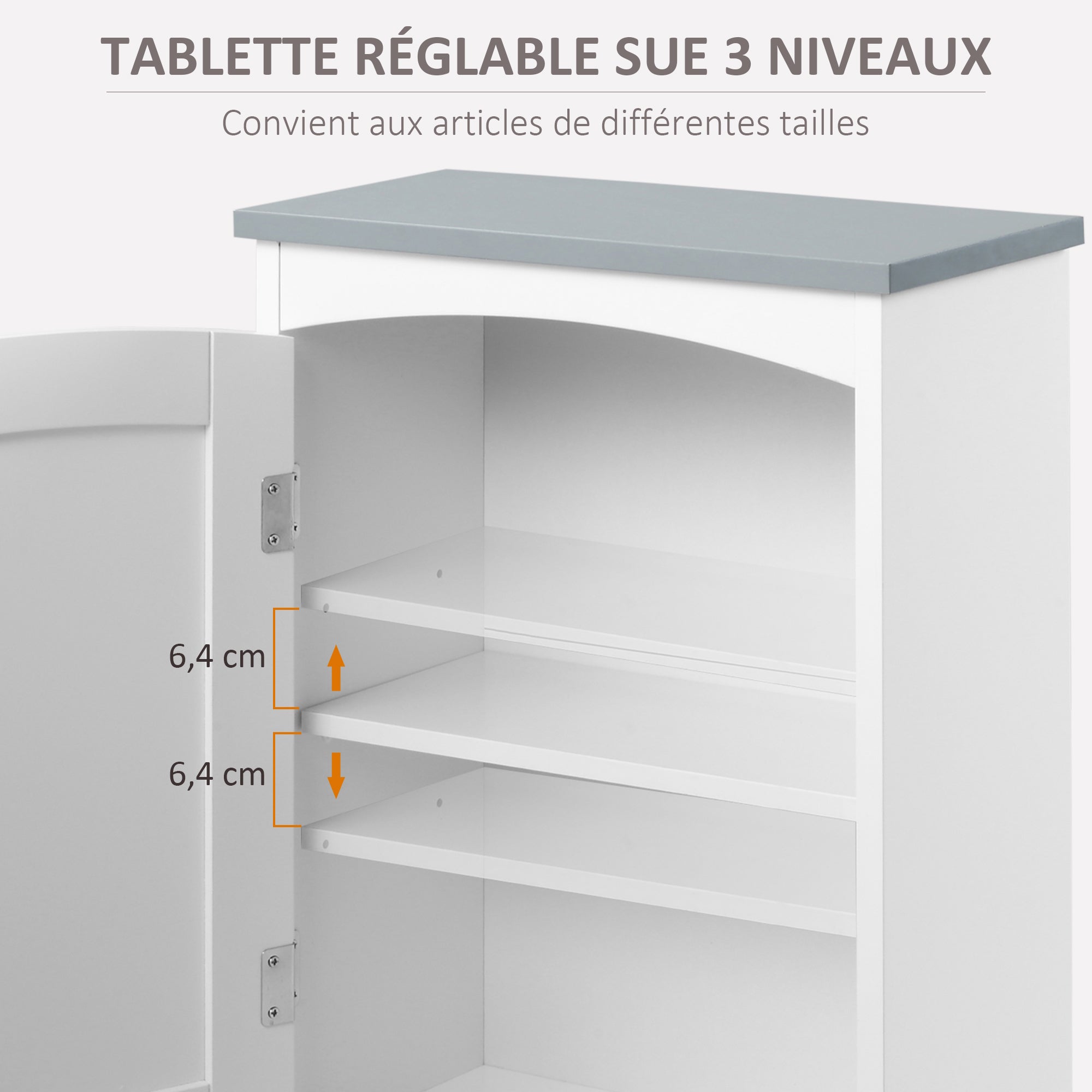 Suspended Toilet Cabinet Wall-mounted Medicine Cabinet Bathroom Storage Cabinet with Door and Adjustable Shelf - 41 x 18.5 x 52 cm - MDF - White