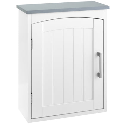 Suspended Toilet Cabinet Wall-mounted Medicine Cabinet Bathroom Storage Cabinet with Door and Adjustable Shelf - 41 x 18.5 x 52 cm - MDF - White