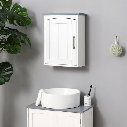 Suspended Toilet Cabinet Wall-mounted Medicine Cabinet Bathroom Storage Cabinet with Door and Adjustable Shelf - 41 x 18.5 x 52 cm - MDF - White
