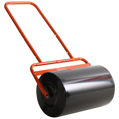 Steel Garden Lawn Roller with Handle dim. 59L x 32W x 113H cm Max Weight 38 L Red Black