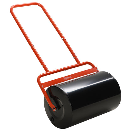 Steel Garden Lawn Roller with Handle dim. 59L x 32W x 113H cm Max Weight 38 L Red Black