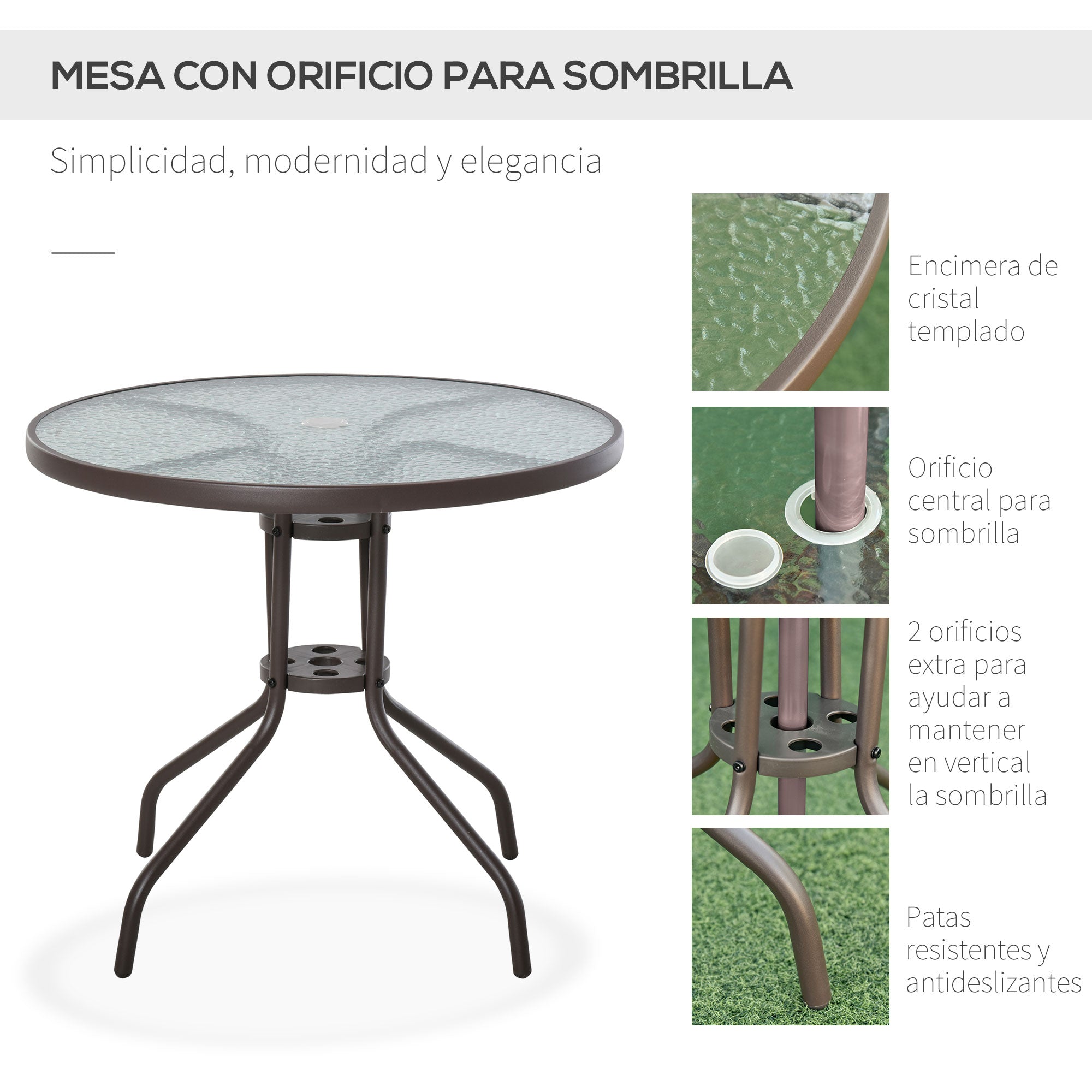 Garden Furniture Set with 4 Chairs 1 Table and 1 Parasol Texteline Aluminum and Polyester Beige