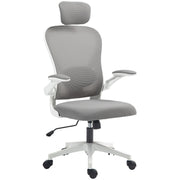 Gray Office Chair Swivel Desk Chair Breathable Mesh with Adjustable Height Adjustable Headrest and Lumbar Support Tilt Office Chair Load 120 kg