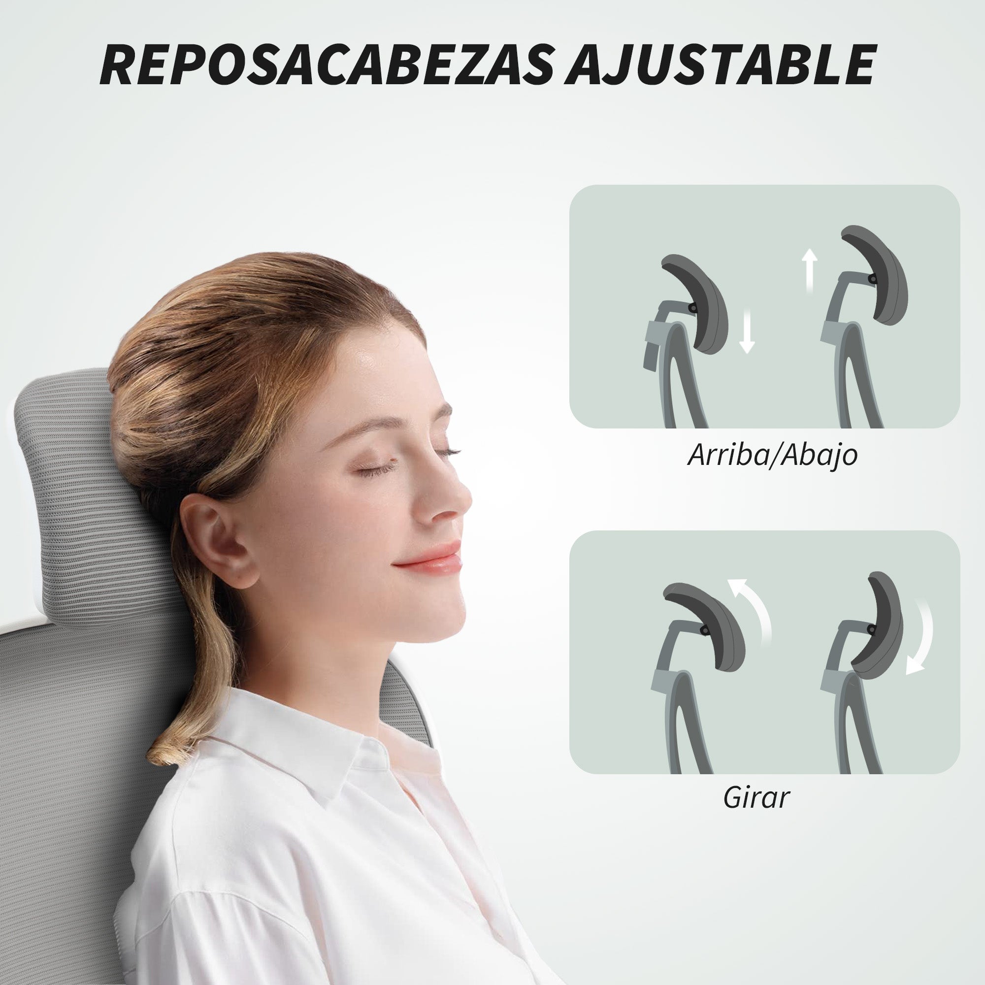 Gray Office Chair Swivel Desk Chair Breathable Mesh with Adjustable Height Adjustable Headrest and Lumbar Support Tilt Office Chair Load 120 kg