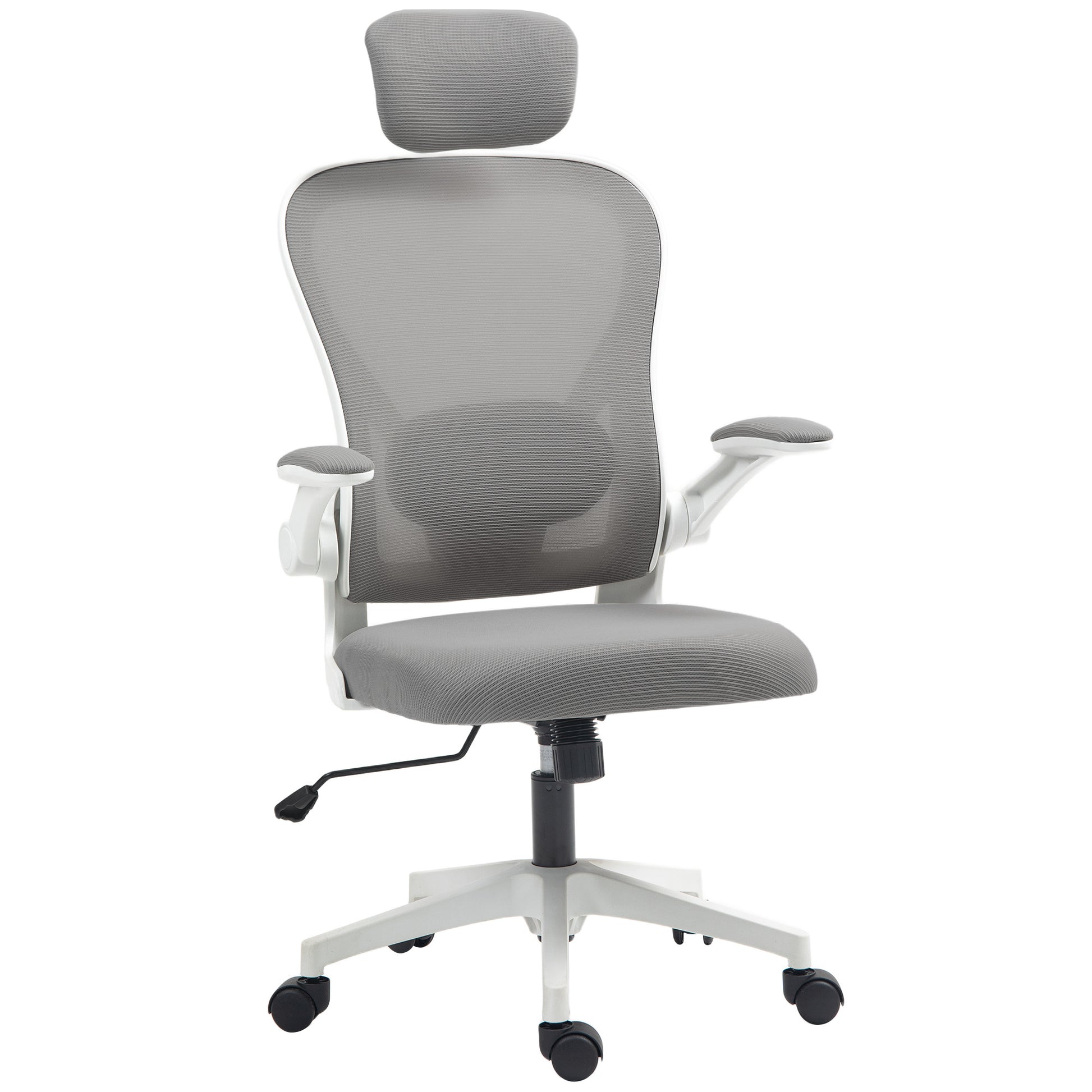 Gray Office Chair Swivel Desk Chair Breathable Mesh with Adjustable Height Adjustable Headrest and Lumbar Support Tilt Office Chair Load 120 kg