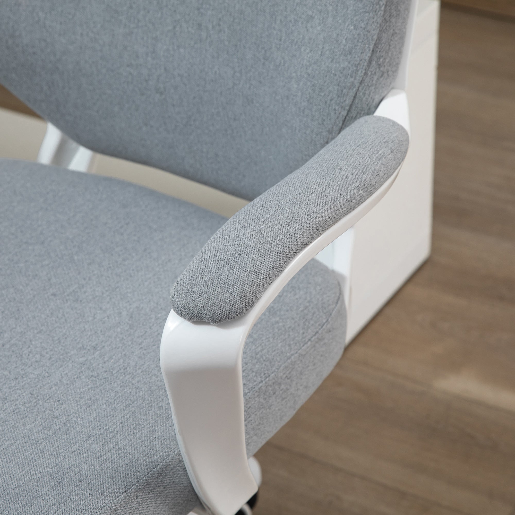 Swivel Office Chair, Tilt Desk Chair with Armrests and Adjustable Height for Bedroom Living Room, Load Capacity 120 kg, 62x69x92-100 cm Green Gray