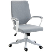 Swivel Office Chair, Tilt Desk Chair with Armrests and Adjustable Height for Bedroom Living Room, Load Capacity 120 kg, 62x69x92-100 cm Green Gray