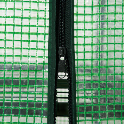 Balcony Plastic Greenhouse with 3 Shelves Mini Greenhouse Conservatory Tomato House Plant House Cold Frame Metal Green 80 x 49 x 120 cm