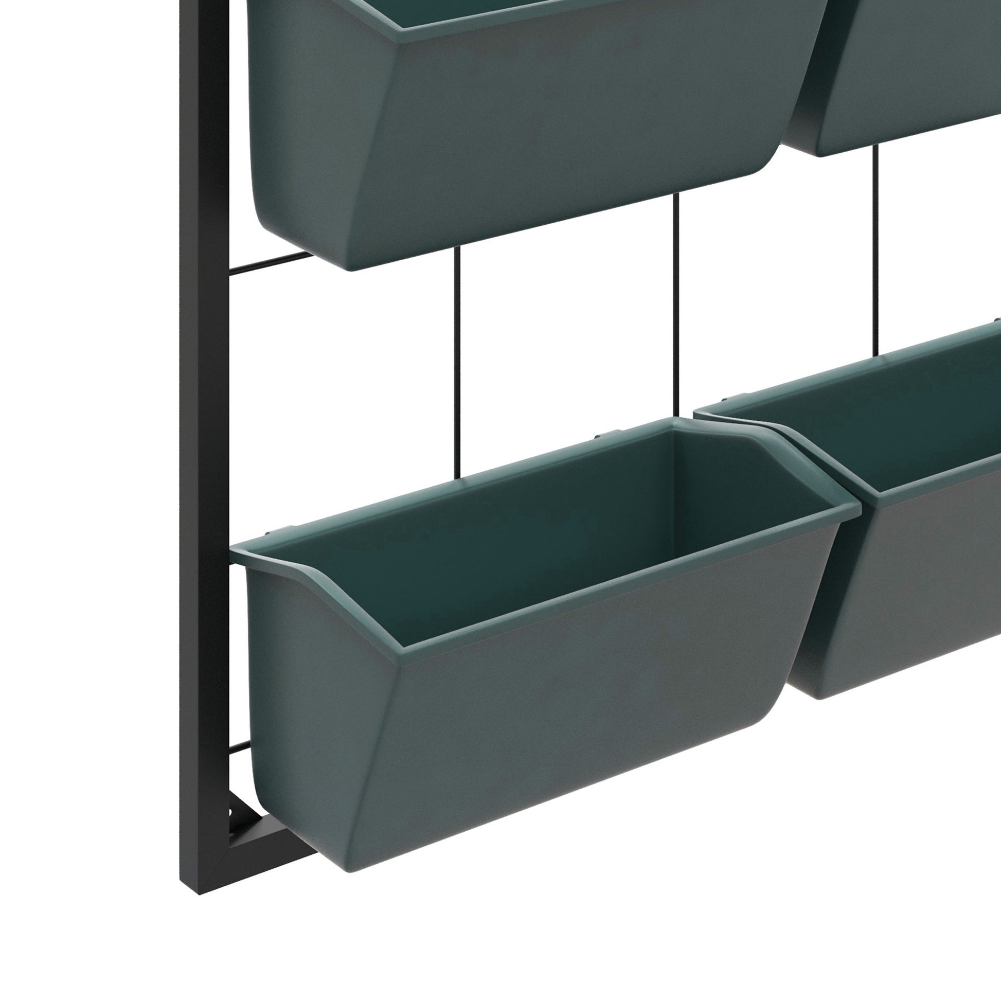 Vertical Outdoor Planter with 3 Levels, 6 Plastic Outdoor Plant Pots with Drainage Holes, Hanging Planters for Flowers and Herbs, 52x14x66 cm, Dark Green