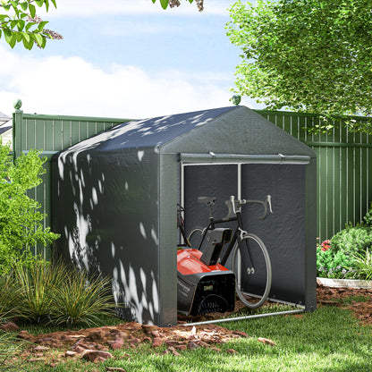 Garage Tent for 2 Bikes, Waterproof Car Tent with Door Anti-Dust Bike Cover, Equipment Tent, Polyethylene Equipment House Bike Garage for Outdoor Terrace, 160x218x172cm, Dark Grey