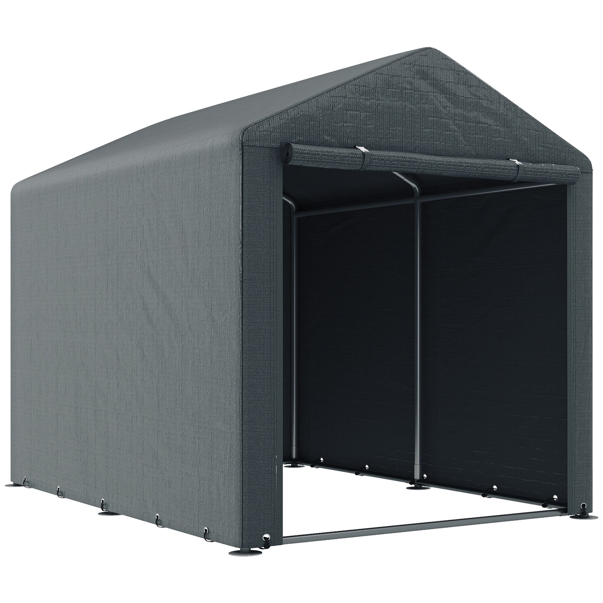Garage Tent for 2 Bikes, Waterproof Car Tent with Door Anti-Dust Bike Cover, Equipment Tent, Polyethylene Equipment House Bike Garage for Outdoor Terrace, 160x218x172cm, Dark Grey