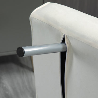 Sleep Sofa Bed with Adjustable Backrest, Throw Pillows, Sofa Bed, Velvet Look, Armrest, Guest Bed, Folding Chair for Living Room, Bedroom, Cream White