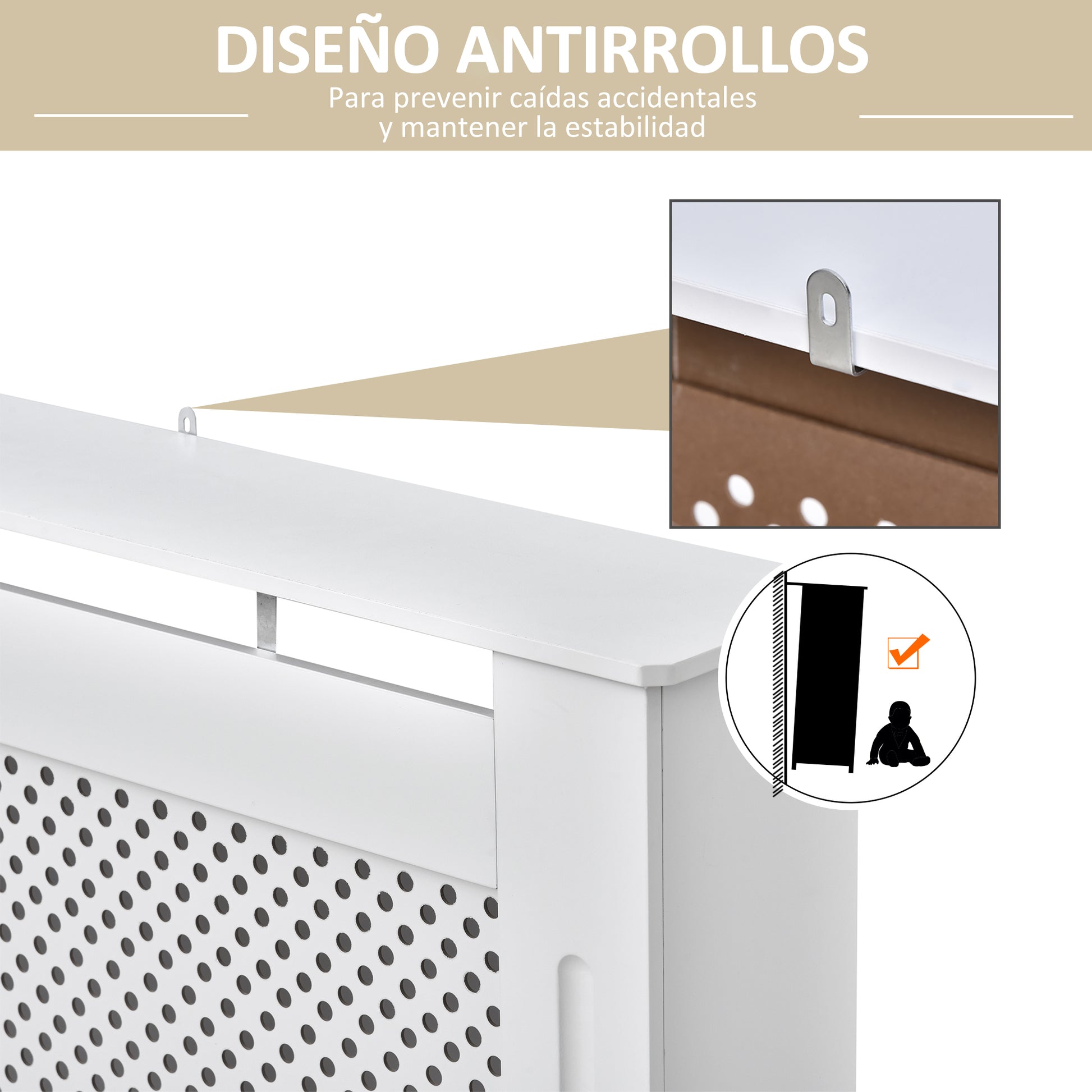 Radiator Cover Radiator Cabinet Wall Shelf for Radiator Modern Design MDF 111.5x19x82 cm
