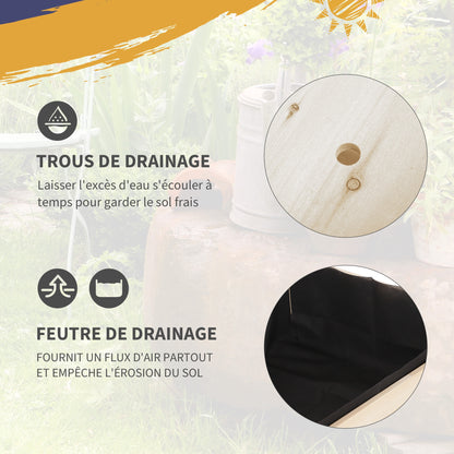 Raised Garden Planter on Wheels - Shelf, Foldable Side Shelf, Irrigation Inserts, Drainage Felt Included - Pre-oiled Spruce Wood dim. 123L x 54W x 87H cm