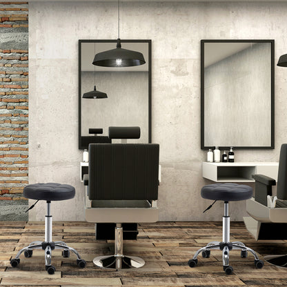 Set of 2 Swivel Stools Adjustable Height, Swivel Stool 48-63 cm, Work Stool 360° Rotatable, Office Stool for Office, Salon, Massage, Spa, Black