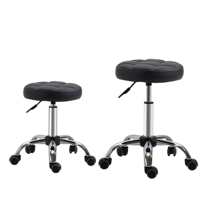 Set of 2 Swivel Stools Adjustable Height, Swivel Stool 48-63 cm, Work Stool 360° Rotatable, Office Stool for Office, Salon, Massage, Spa, Black
