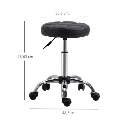 Set of 2 Swivel Stools Adjustable Height, Swivel Stool 48-63 cm, Work Stool 360° Rotatable, Office Stool for Office, Salon, Massage, Spa, Black