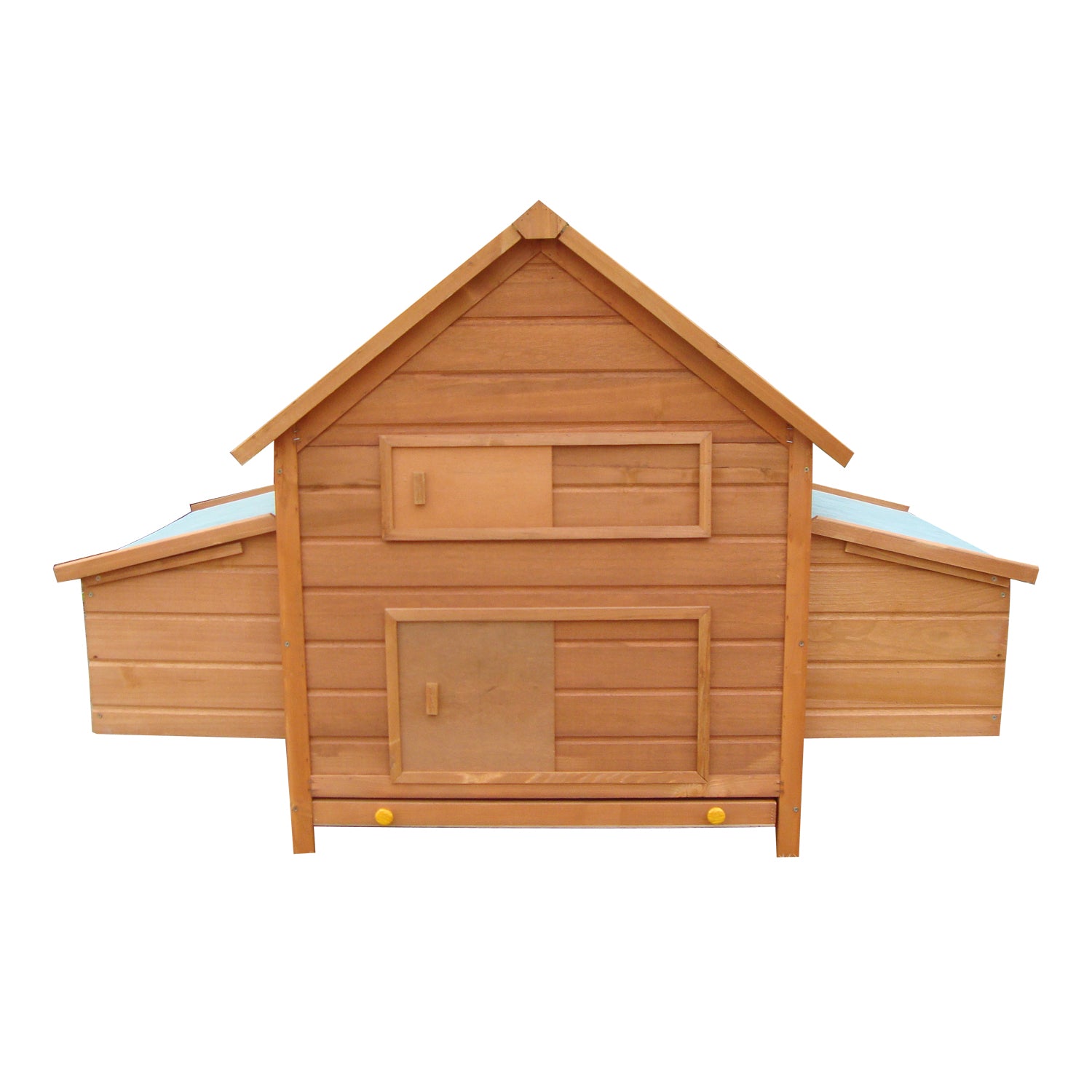 Wood Chicken Coop with Waterproof Roof, Prefabricated Outdoor Henhouse, 160x98.5x107cm