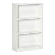 Bookshelf with 3 Storage Compartments for Books CDs Plants for Living Room Study Bedroom 62.2x24x102.4 cm White