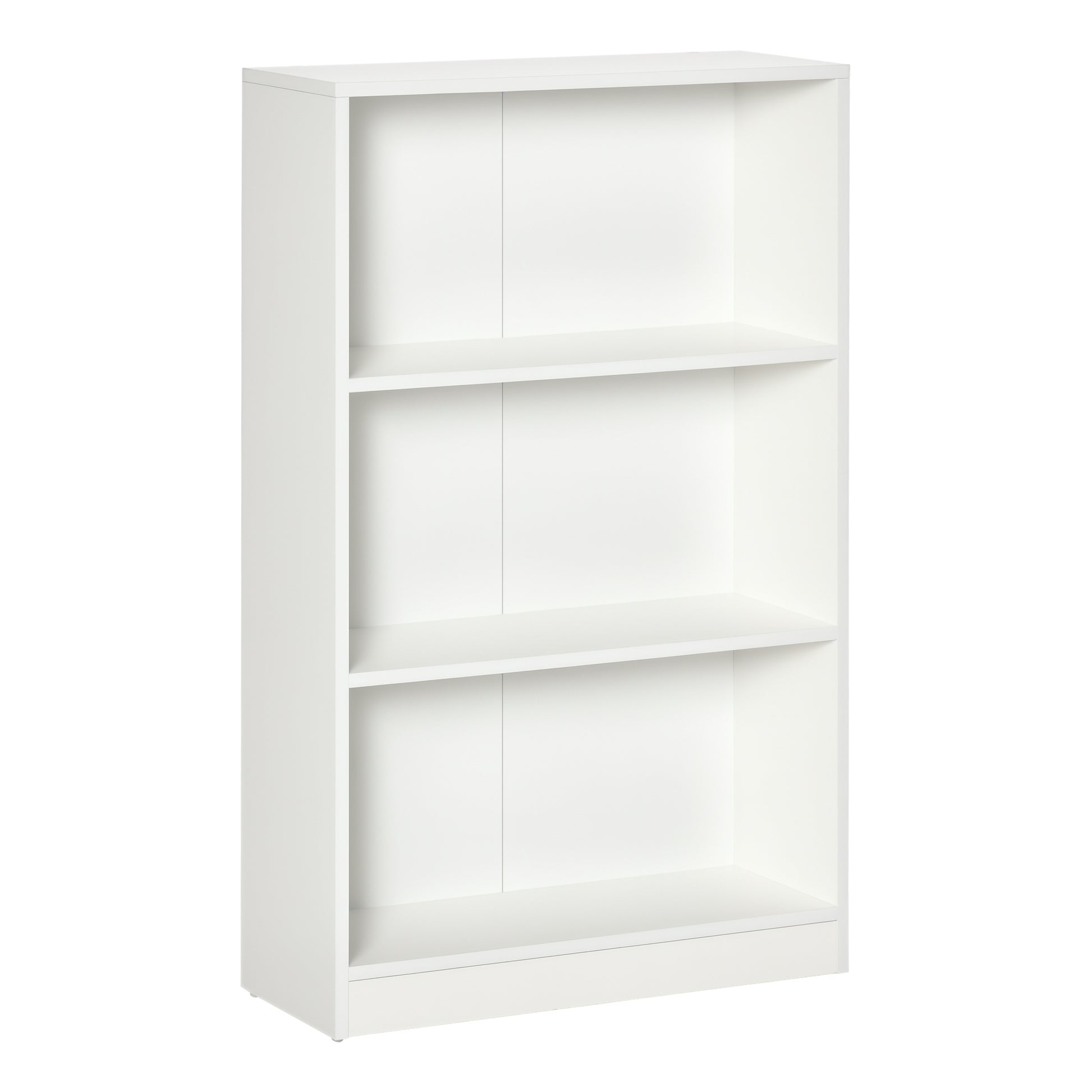 Bookshelf with 3 Storage Compartments for Books CDs Plants for Living Room Study Bedroom 62.2x24x102.4 cm White