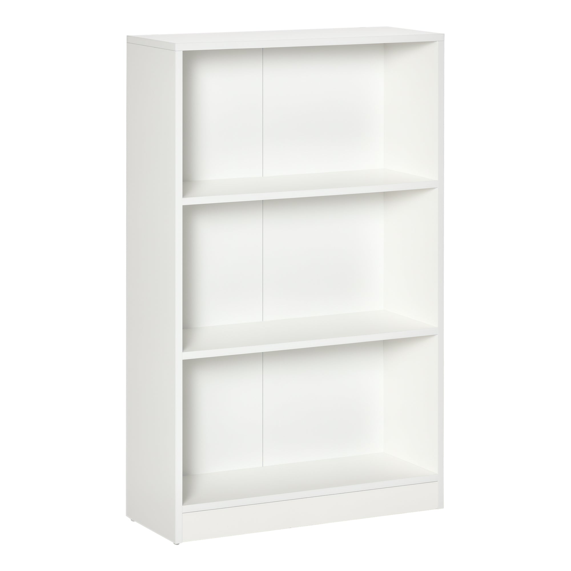 Bookshelf with 3 Storage Compartments for Books CDs Plants for Living Room Study Bedroom 62.2x24x102.4 cm White