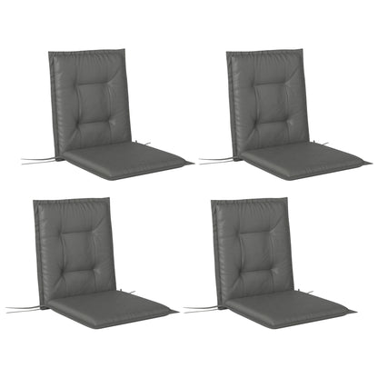 Set of 4 Seat Cushions 108 x 50 x 5 cm Chair Cushions with Straps, Outdoor Indoor Seat Pad, Seat Cushion, Bench Pad for Garden Furniture, Dining Chair, Light Grey