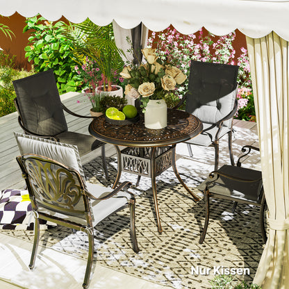 Set of 4 Seat Cushions 108 x 50 x 5 cm Chair Cushions with Straps, Outdoor Indoor Seat Pad, Seat Cushion, Bench Pad for Garden Furniture, Dining Chair, Light Grey