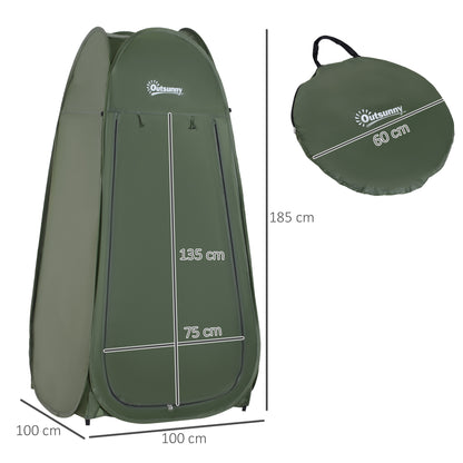 Pop Up Shower Tent Instant Camping Tent with UV Protection Waterproof Roof and Handle for Camping Cycling Bathroom Shower Beach 100x100x185 cm Green