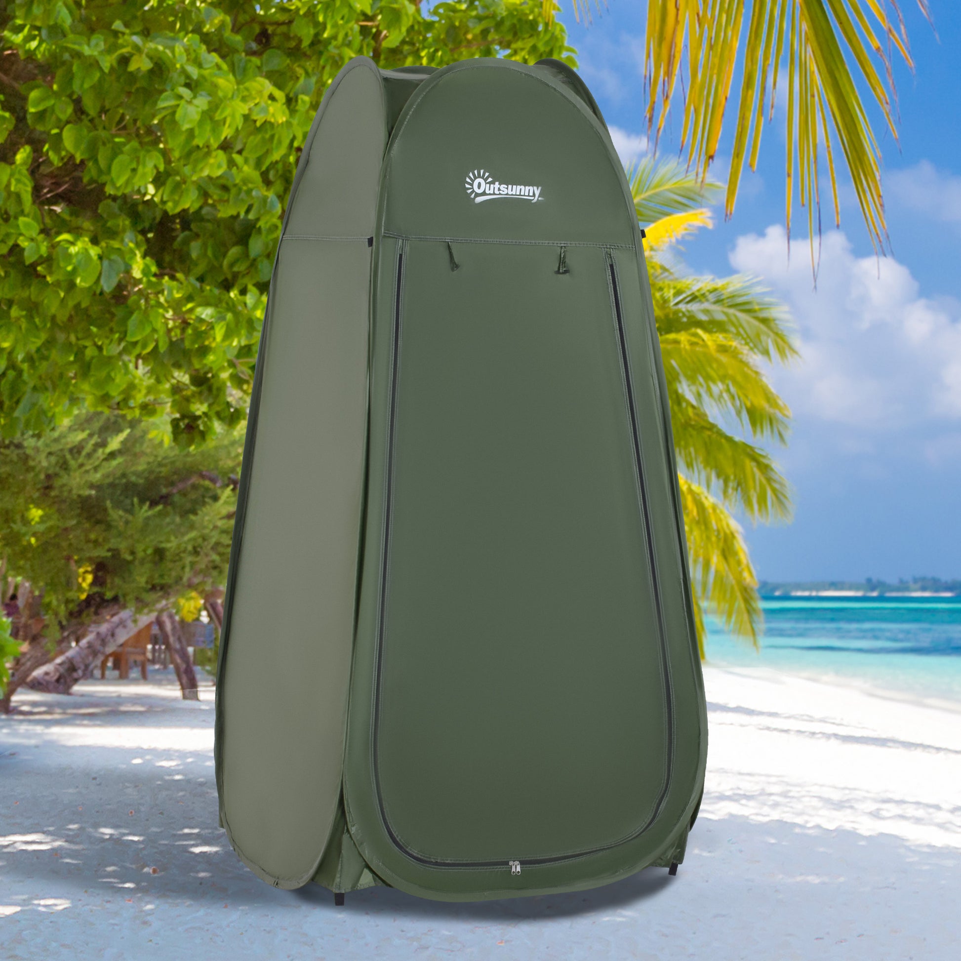 Pop Up Shower Tent Instant Camping Tent with UV Protection Waterproof Roof and Handle for Camping Cycling Bathroom Shower Beach 100x100x185 cm Green