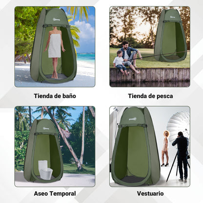 Pop Up Shower Tent Instant Camping Tent with UV Protection Waterproof Roof and Handle for Camping Cycling Bathroom Shower Beach 100x100x185 cm Green