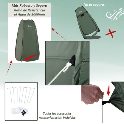 Pop Up Shower Tent Instant Camping Tent with UV Protection Waterproof Roof and Handle for Camping Cycling Bathroom Shower Beach 100x100x185 cm Green