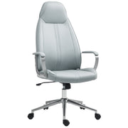 Office Chair Ergonomic Desk Chair with Adjustable Height, Rocking Function, Swivel Office Chair with Casters, 68 x 65 x 119-128.5H cm, Gray