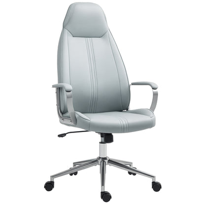 Office Chair Ergonomic Desk Chair with Adjustable Height, Rocking Function, Swivel Office Chair with Casters, 68 x 65 x 119-128.5H cm, Gray