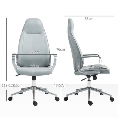 Office Chair Ergonomic Desk Chair with Adjustable Height, Rocking Function, Swivel Office Chair with Casters, 68 x 65 x 119-128.5H cm, Gray
