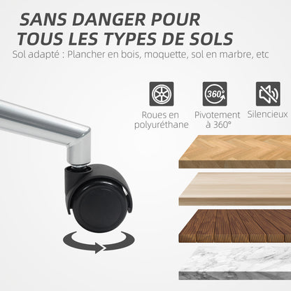 Office Chair Ergonomic Desk Chair with Adjustable Height, Rocking Function, Swivel Office Chair with Casters, 68 x 65 x 119-128.5H cm, Gray