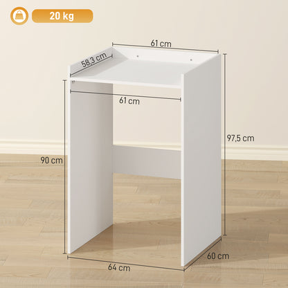 Bathroom Washing Machine Cabinet with Open Shelf — Space-Saving Laundry Niche for Small Bathrooms, 64 x 60 x 97.5 cm (25.2 x 23.6 x 38.4 in), White