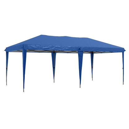 Folding Pavilion Pop-up Pavilion approx. 6 x 3m Garden Tent adjustable height UV protection with bag Steel Struts, Oxford, Blue