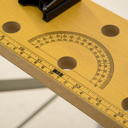 Folding Workbench Clamping Workbench with 4 Clamps Work Table Sawhorse, 100kg Load, Steel Structure, Worktop for Workshop Garage Construction Site, 62.5x60.5x78.5cm, Gray