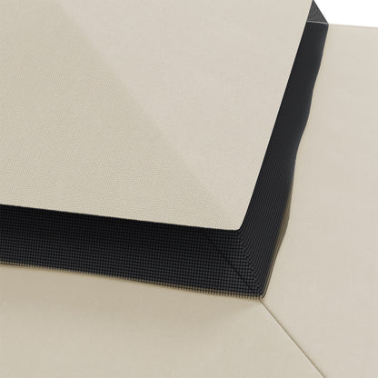 Replacement Roof for Gazebo 4x3 m Replacement Cover with Double Roof with 8 Drainage Holes Replacement Canopy for Gazebo Pavilion Beige