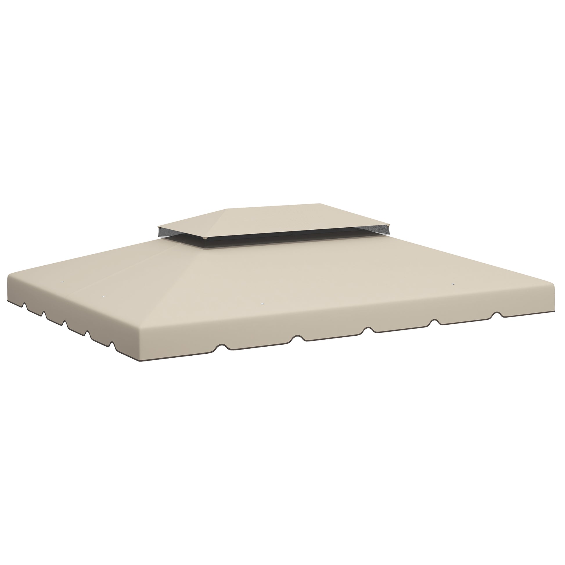 Replacement Roof for Gazebo 4x3 m Replacement Cover with Double Roof with 8 Drainage Holes Replacement Canopy for Gazebo Pavilion Beige