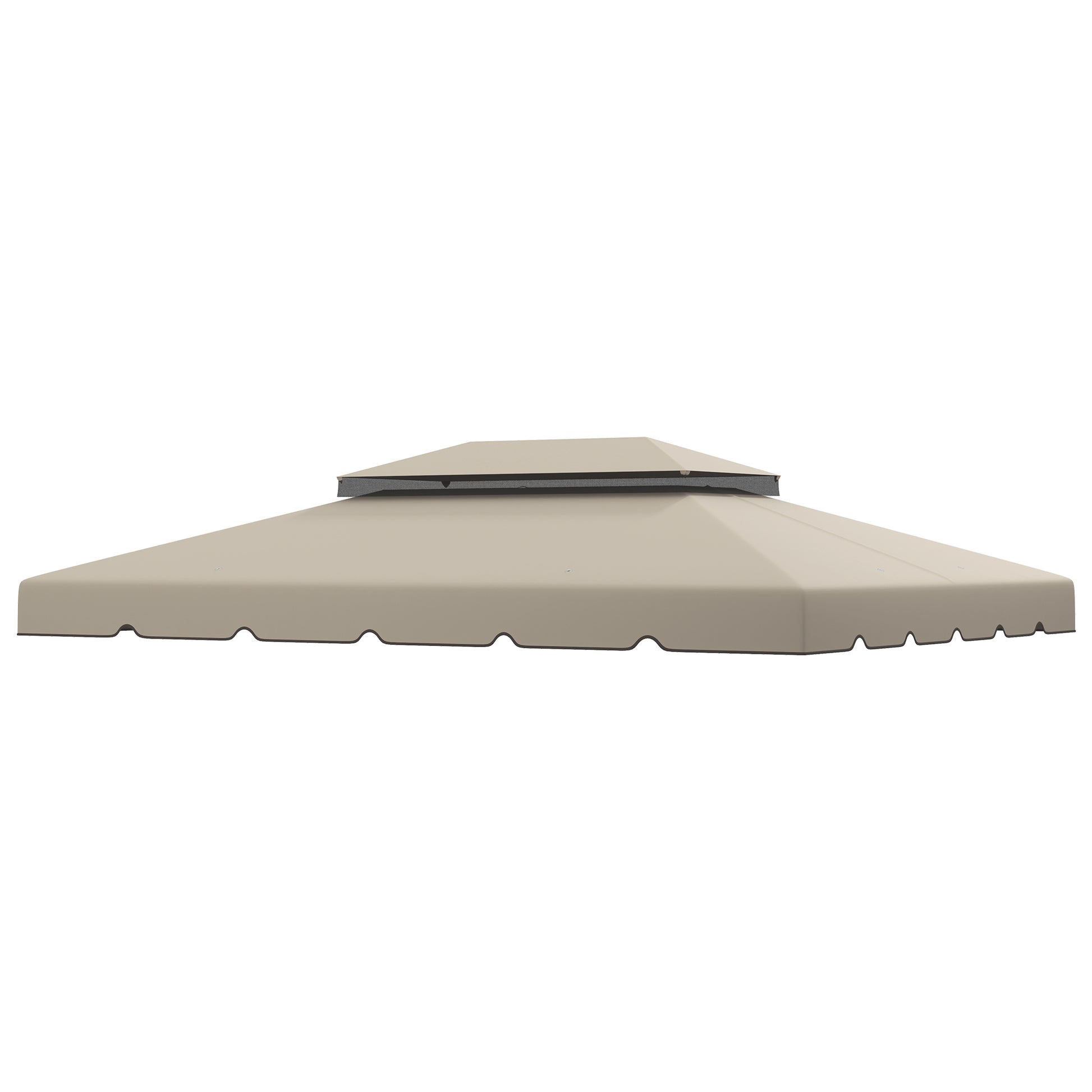 Replacement Roof for Gazebo 4x3 m Replacement Cover with Double Roof with 8 Drainage Holes Replacement Canopy for Gazebo Pavilion Beige