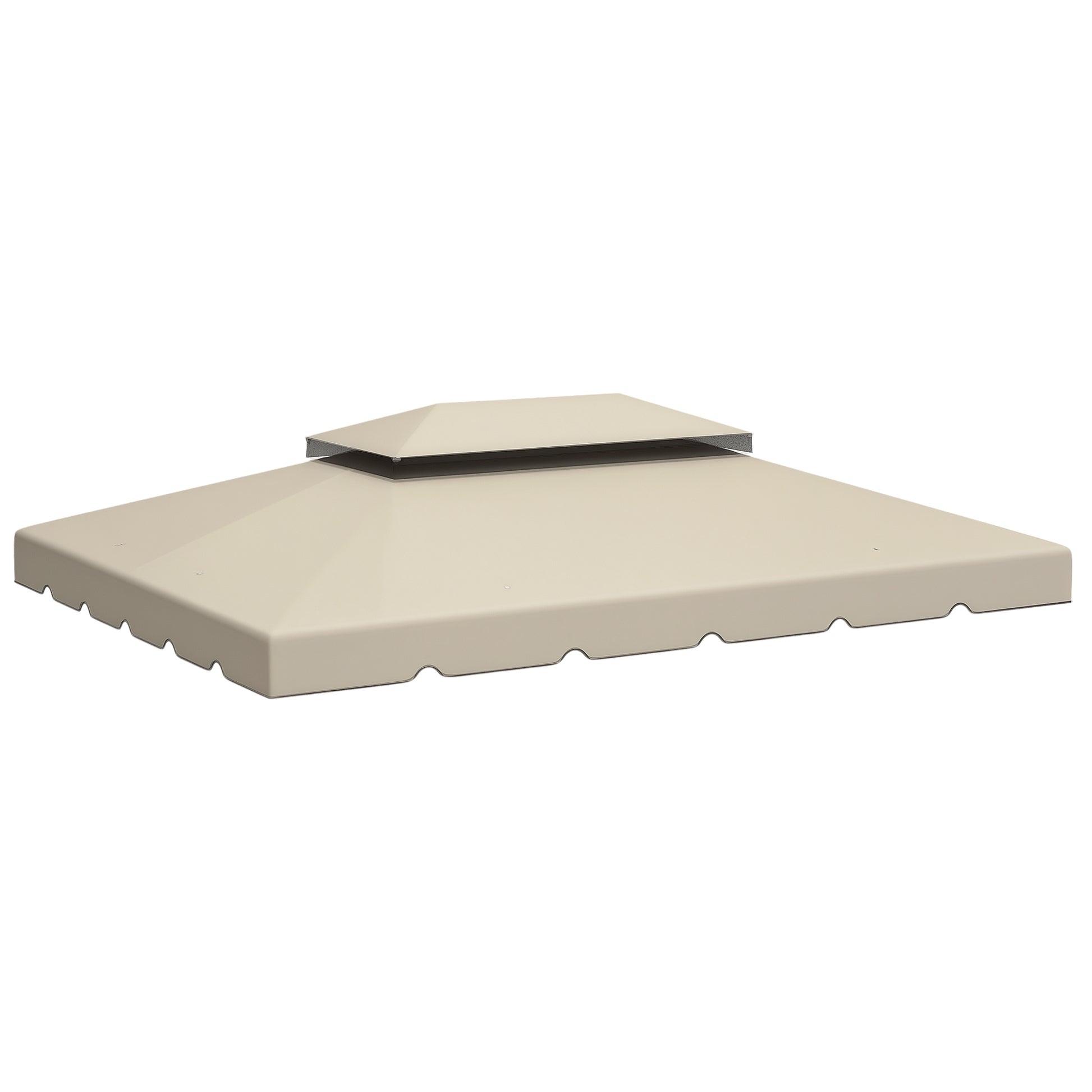 Replacement Roof for Gazebo 4x3 m Replacement Cover with Double Roof with 8 Drainage Holes Replacement Canopy for Gazebo Pavilion Beige