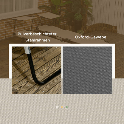 Set of 2 Folding Sun Loungers with Sun Canopy, 5-Position Adjustable Backrest, 265 lb Capacity — Dark Gray Outdoor Chaise Lounges for Pool & Beach