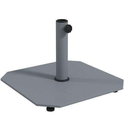 Metal Umbrella Stand 18.5 kg Umbrella Base, Square Umbrella Holder, Umbrella Weight, Stand for Umbrella 32/38/48mm Pole Diameter, for Balcony, Terrace, Gray