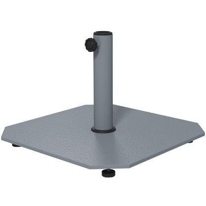 Metal Umbrella Stand 18.5 kg Umbrella Base, Square Umbrella Holder, Umbrella Weight, Stand for Umbrella 32/38/48mm Pole Diameter, for Balcony, Terrace, Gray